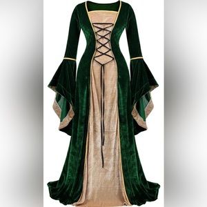 Renaissance Costume Women Medieval Dress Velvet Queen #517